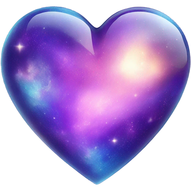 Pastel glass purple blue galaxy heart  emoji