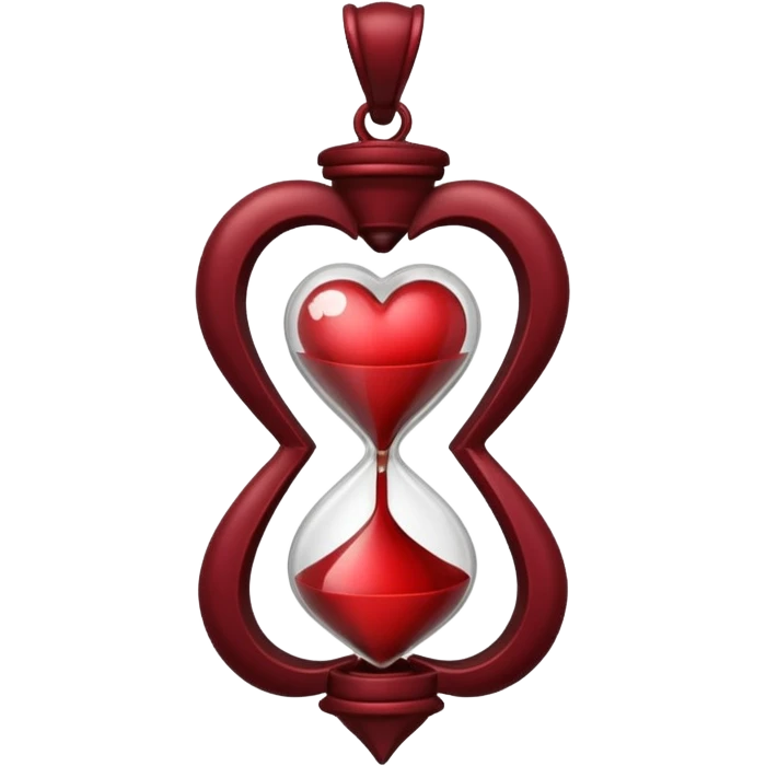heart with a gothic hourglass pendant emoji