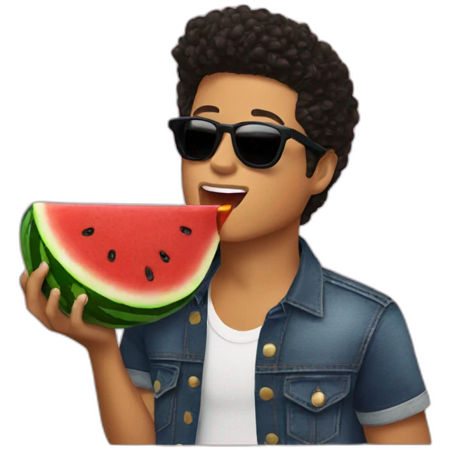 Bruno mars eating watermelon emoji