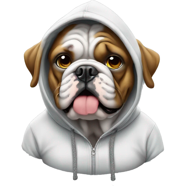Bulldog wearing hoodie emoji