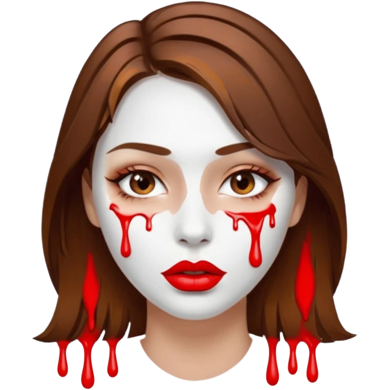 Brown Hair, Woman, white paint drip, face, hot, Sexy, lips emoji