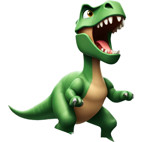 Dinosaur breaking rocks emoji