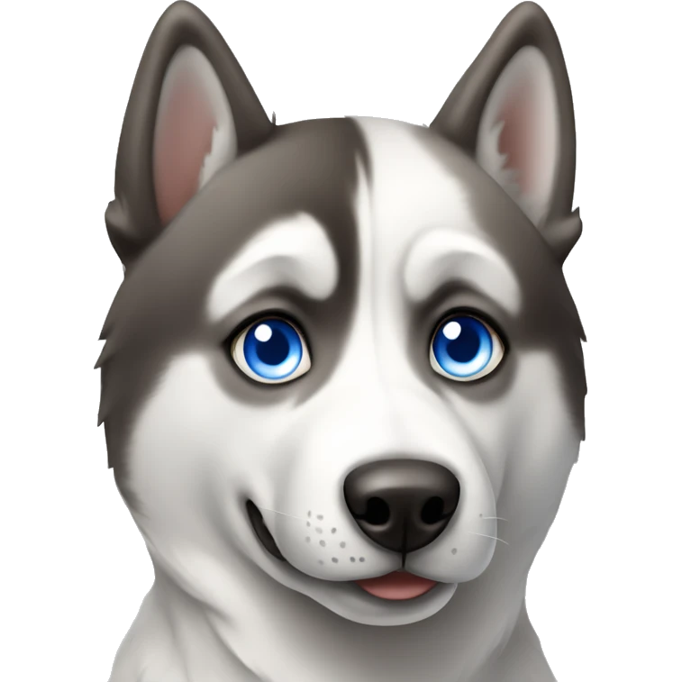 Husky dog with one blue eye and one brown eye  emoji
