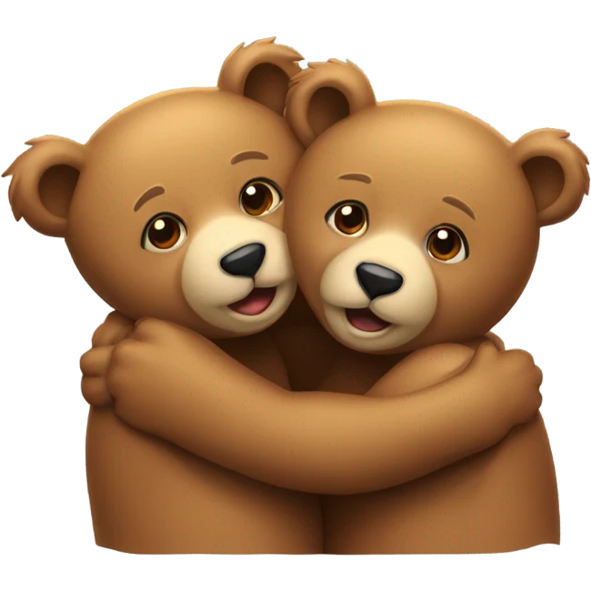 Couple of Happy bears cuddling  emoji
