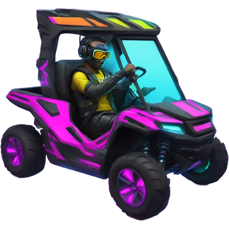 cyber punk UTV neon with driver emoji