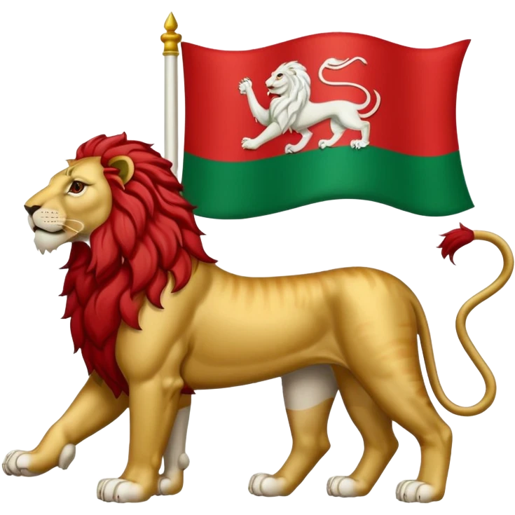 The persian flag with the lion that was there before the revolution emoji