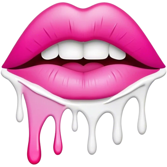 white paint dripping off Floating pink ombre lips emoji