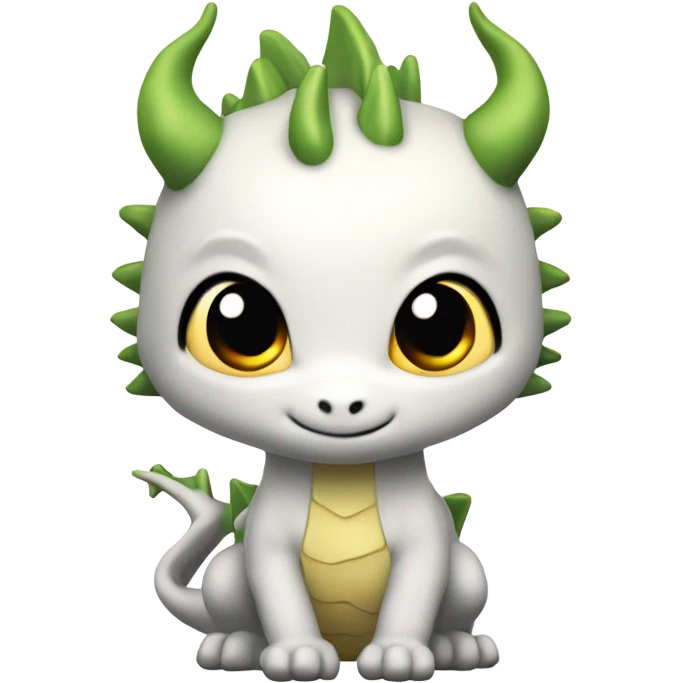 Fait moi une émoticone hello d'un dragon chibi avec un arrière-plan blanc  emoji