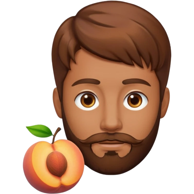 Créer emoji de un homme derrière une pêche avec un lit homme brun avec une barbe  emoji
