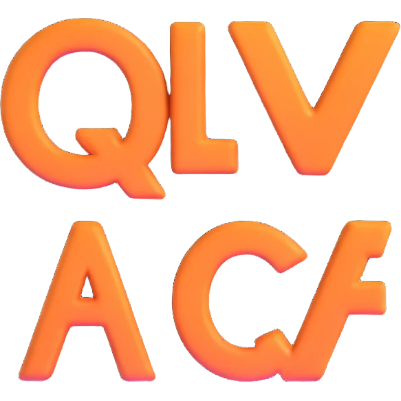 letters QLF, 3D effect emoji