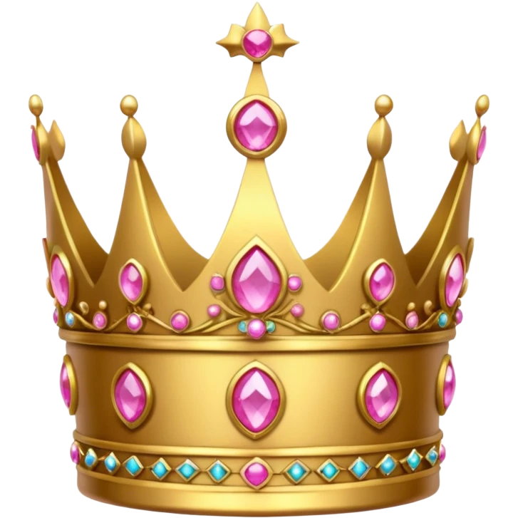 small crown golden with pink gems emoji