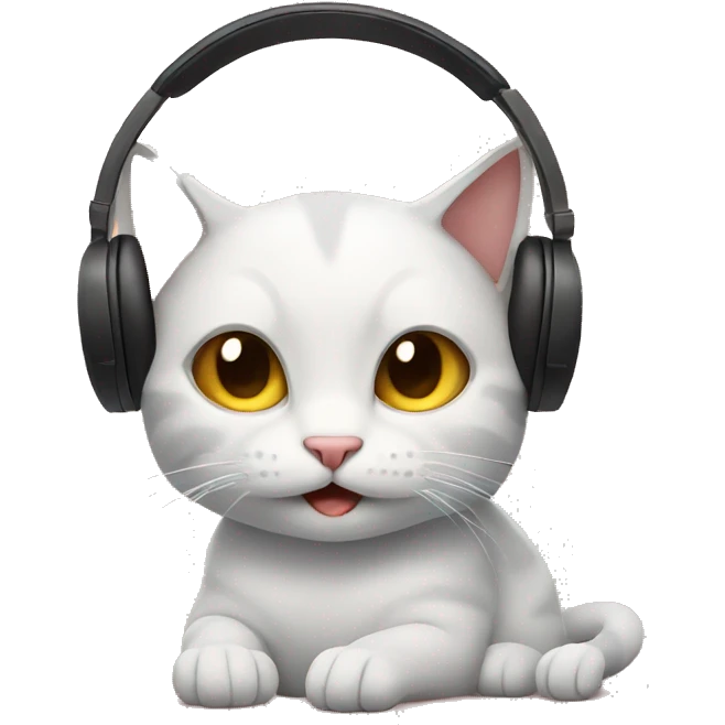 Cat listening to music  emoji