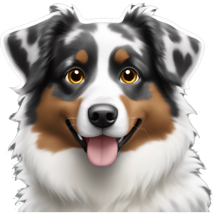 Black and white Australian Shepherd emoji