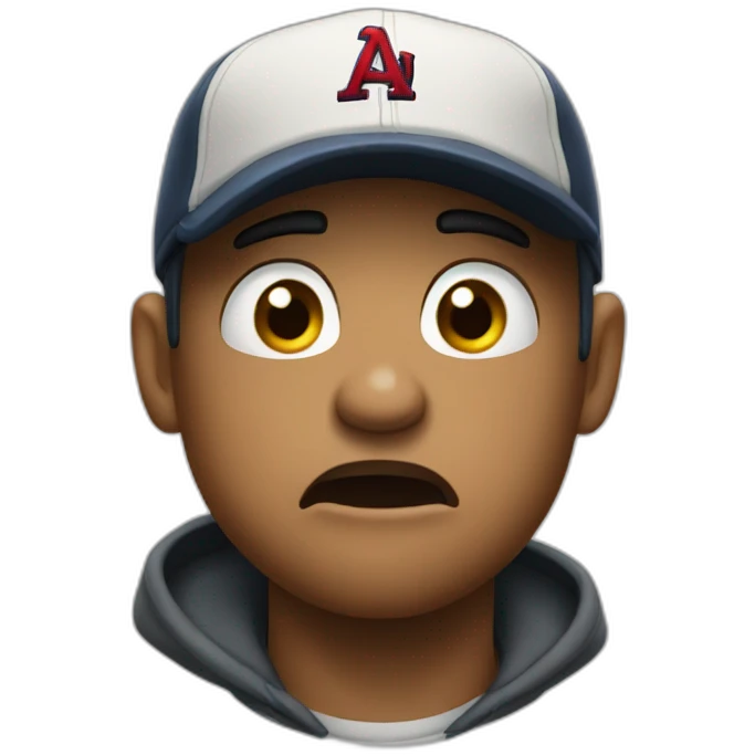 an angery reaction wearing a baseball cap emoji