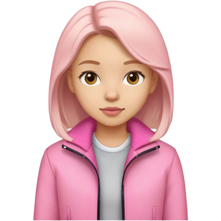 A girl with a pink jacket  emoji
