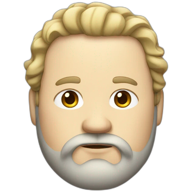 fat white man with wavy long dark hair and a beard emoji