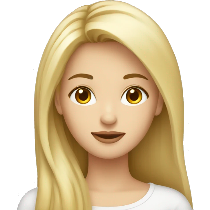 Mujer rubia pelo largo y con flequillo emoji