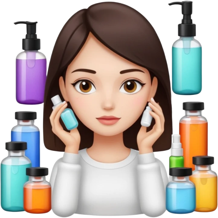 aesthetic girl skincare products  emoji