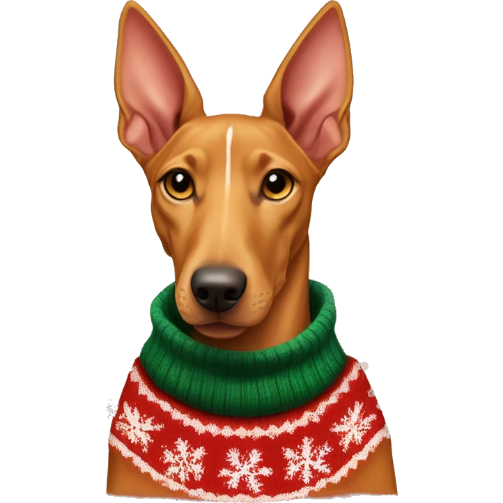 Pharaoh Hound wearing christmas Sweater  emoji
