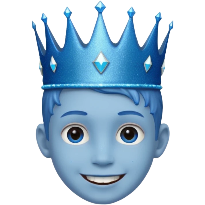 blue Boy glitter crown smile emoji