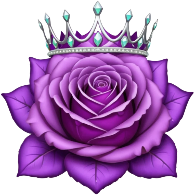 Purple rose with silver tiara emoji
