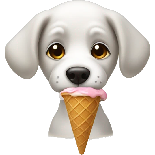 Dog eating ice cream  emoji