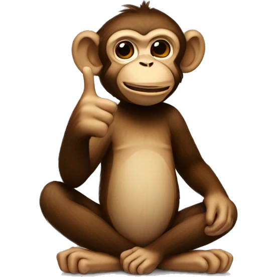 monkey doing a peace sign emoji