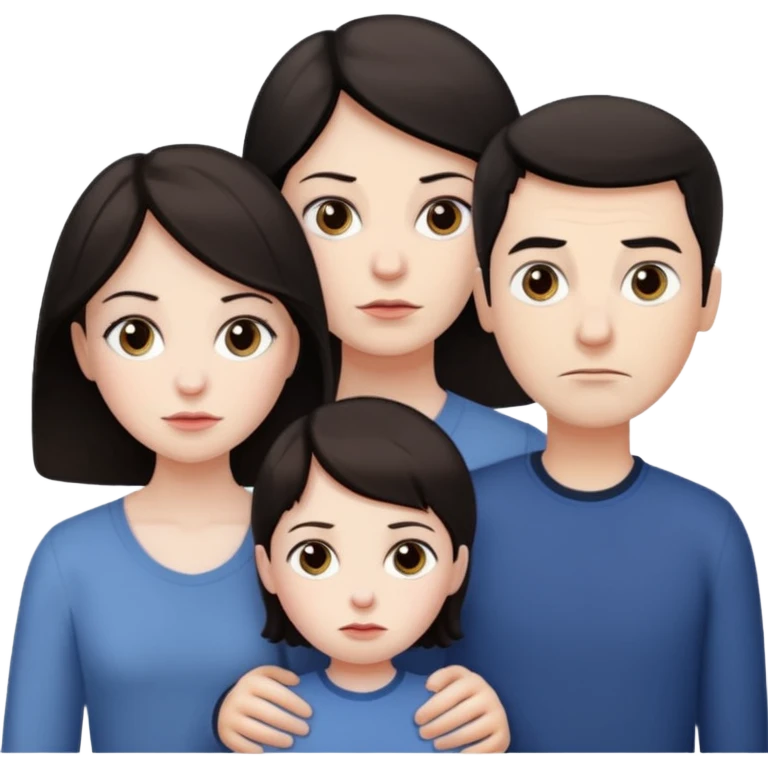 семья со строгими лицами  emoji