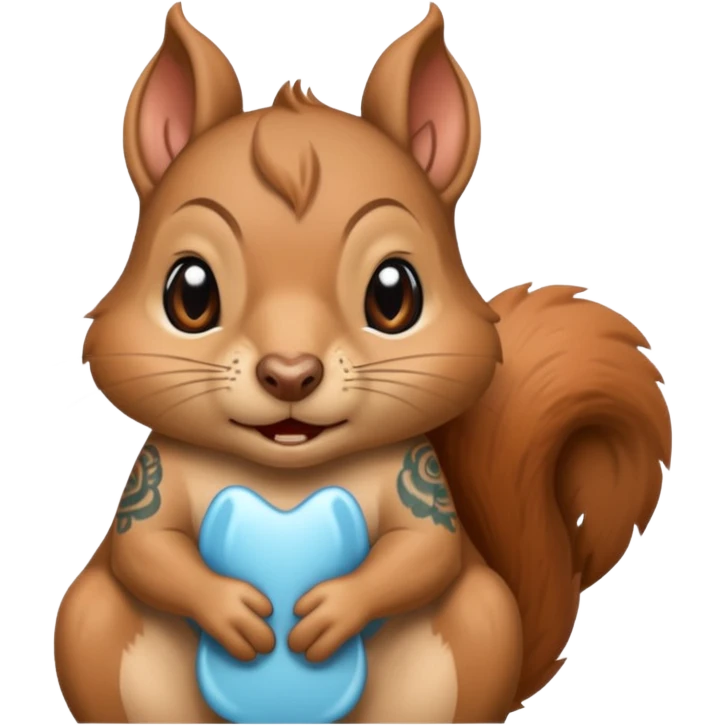 Squirrel with tattoos crying  emoji