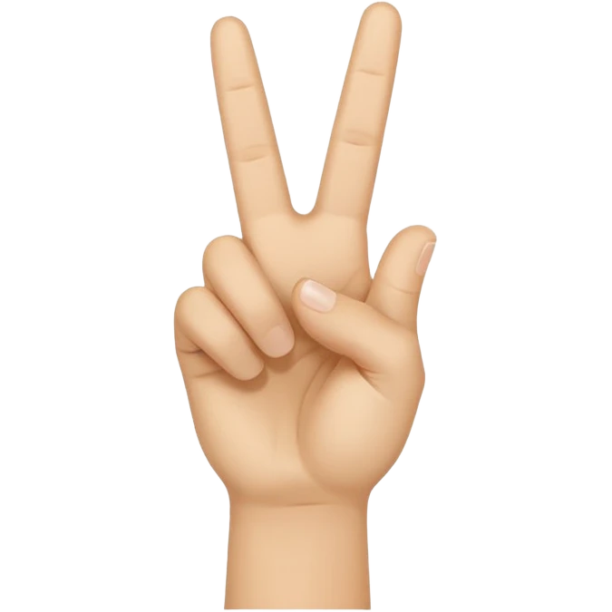 peace sign emoji but with the middle and ring fingers up not the index finger emoji