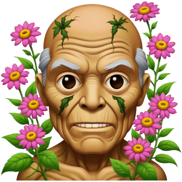 Gardener old Bob dead flowers from the toxic avenger emoji