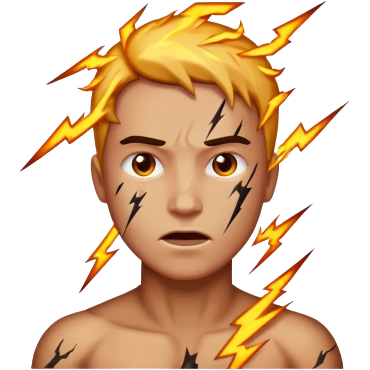 Lightning and a human emoji
