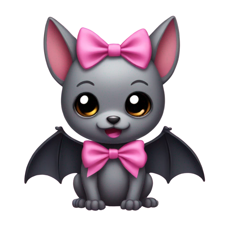 bat with a pink bow cute  emoji