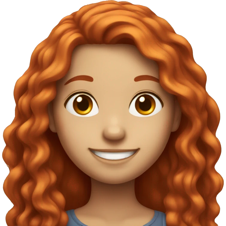 smiling girl with long red hair emoji