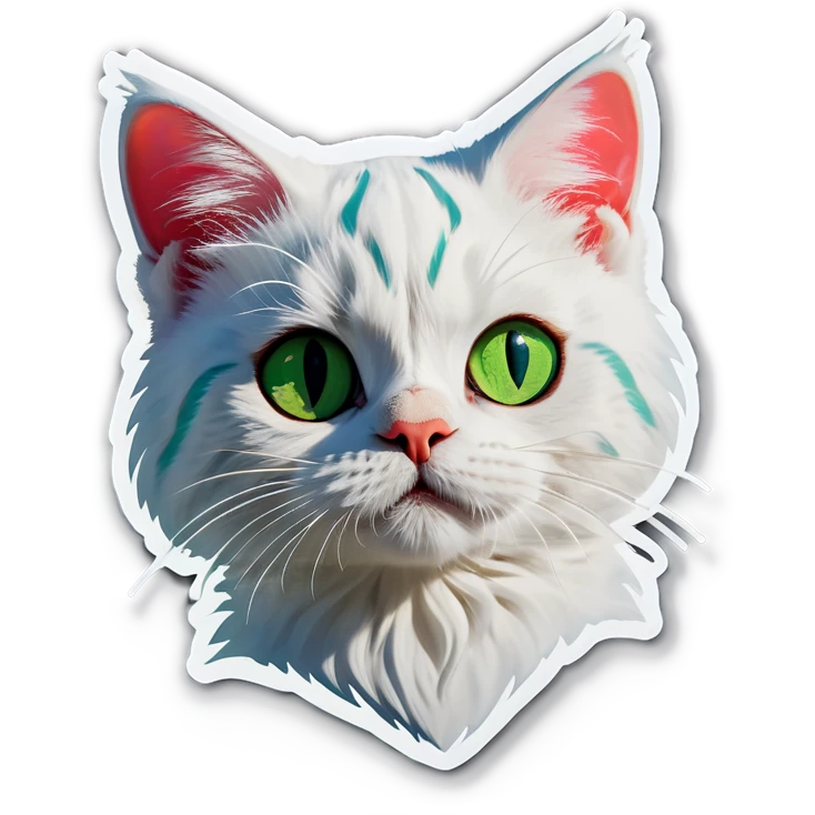 Gatto bianco con occhi verdi  emoji