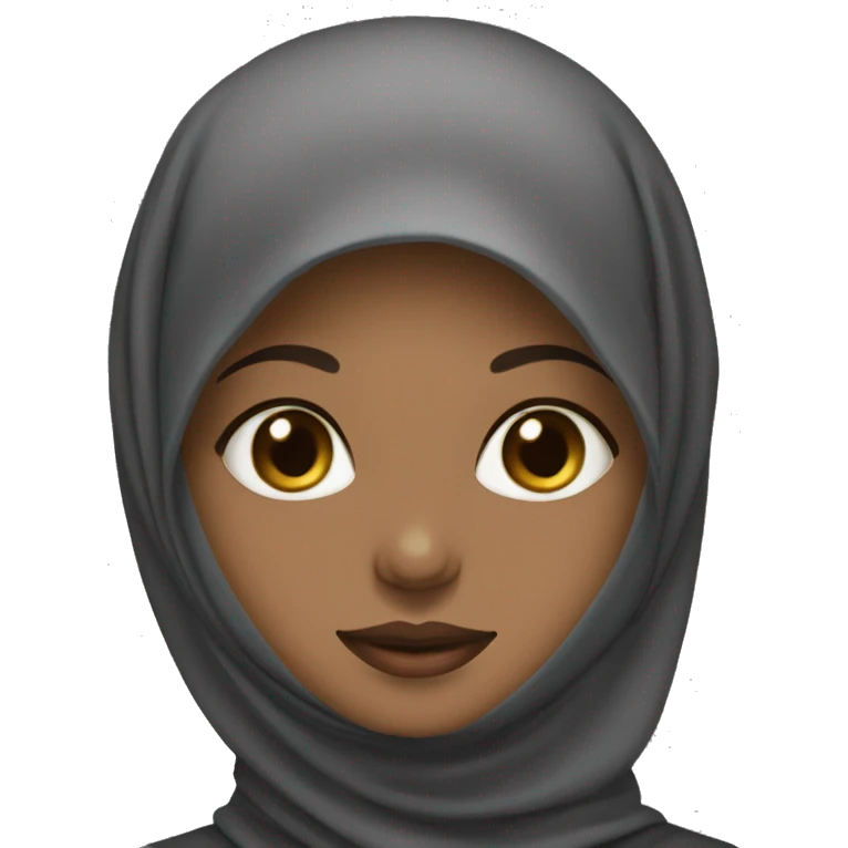 Brown girl wearing hijab and face veil  emoji