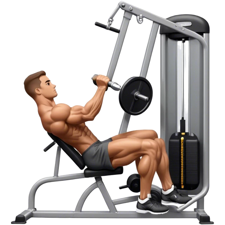 side-view bodybuilder seated weighted calf-raise machine lower leg exercise emoji