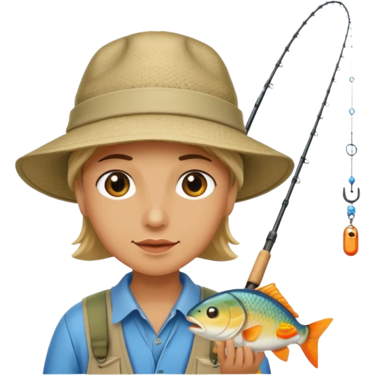 Someone fishing a fish. emoji