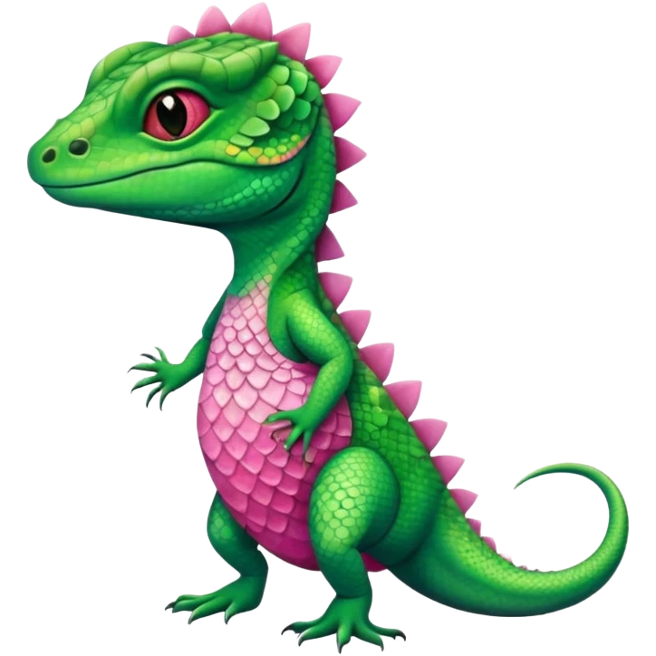 Lizard wears a cute pink dress  emoji