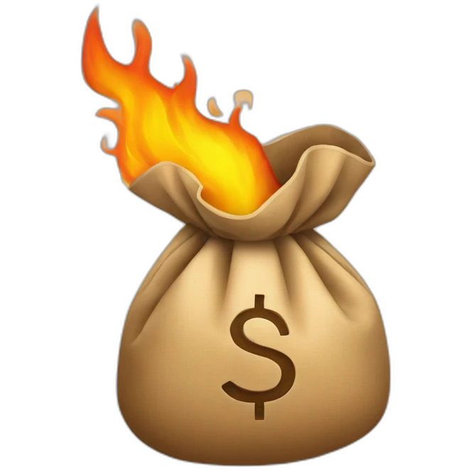 money bag on fire emoji
