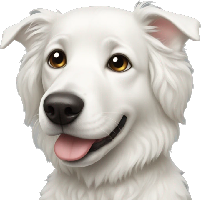White dog love emoji