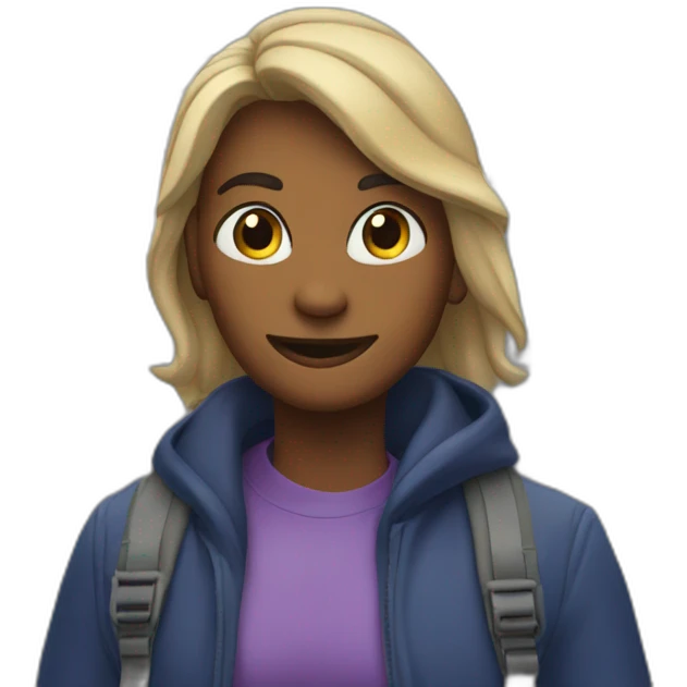 A person looking at Mount Rainier from the city emoji