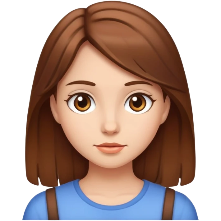 Brown hair girl emoji