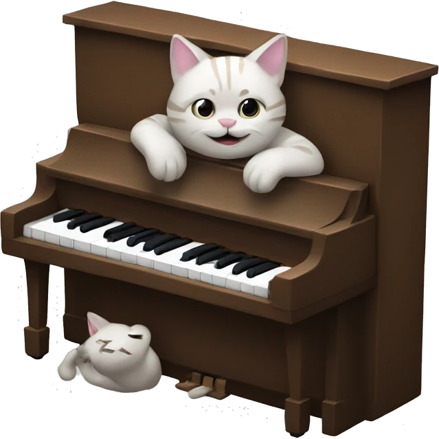 A cat play piano emoji