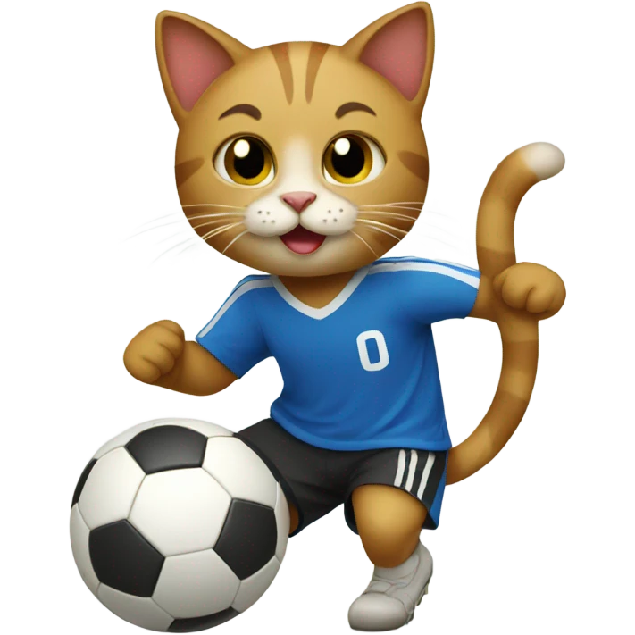 Cat playing soccer emoji