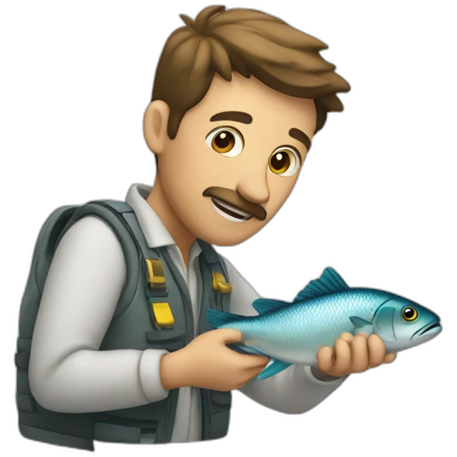 Descaling a fish emoji