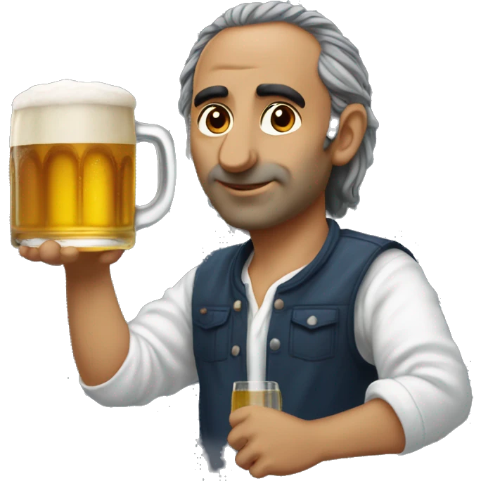 Zemmour avec une bière  emoji