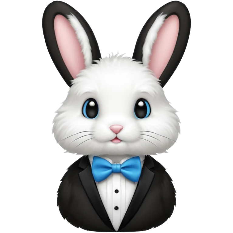 tuxedo bunny with blue bowtie emoji