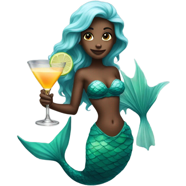 Mermaid holding a cocktail  emoji