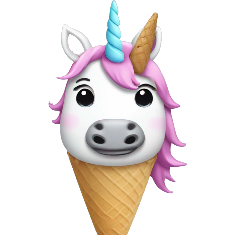 Unicorn eating ice cream  emoji